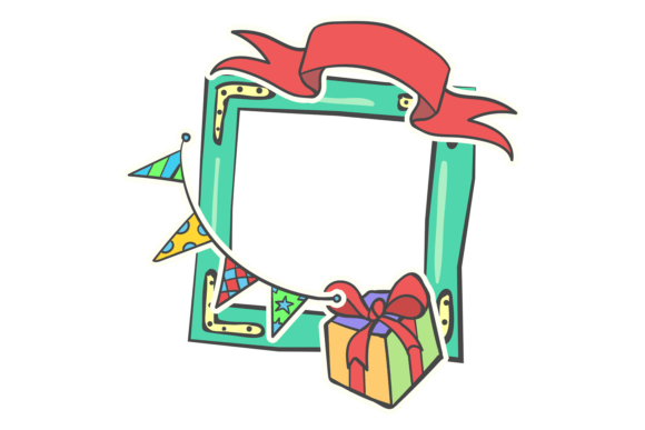 Birthday Photo Square Frame. Decorative Graphics
