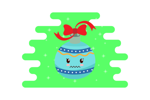 Christmas Ball Decorative Kawaii Graphics for Local Branding
