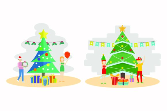 Christmas Tree Vector Set for Graphics and Illustrations