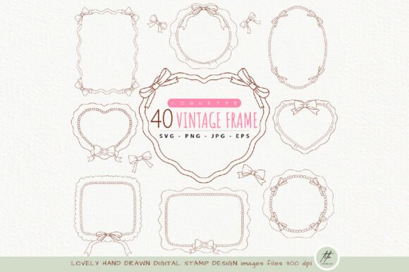 Coquette Frame Clipart: A Graphic Design Asset for Local Branding