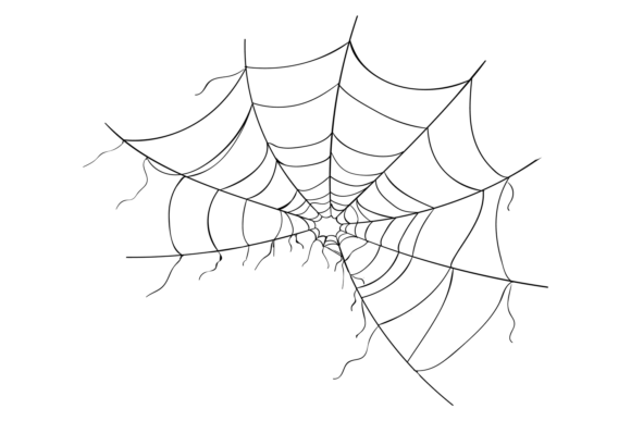 Creepy Spider Net Black Icon: Graphics & Illustrations