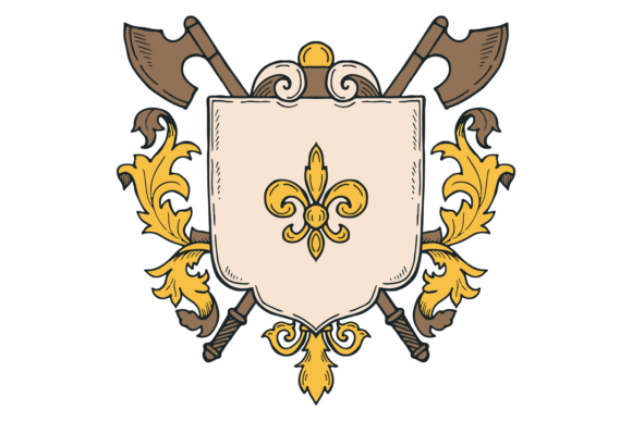 Crossed Axes Blazon Template Graphics for Digital Creators