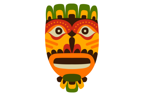 Decorative African Souvenir. Human Face Graphics