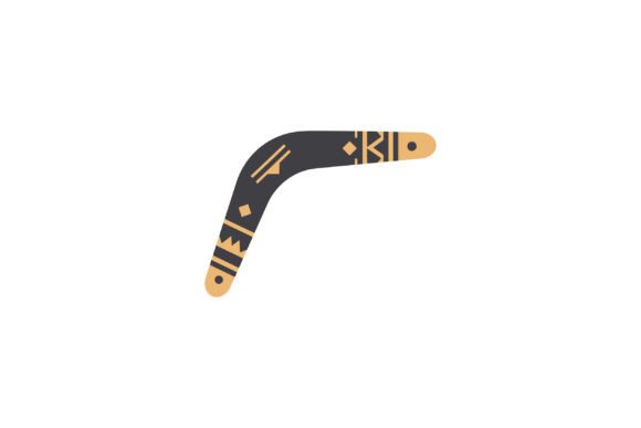 Decorative Boomerang with Tribal Pattern Graphics