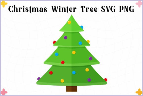 Decorative Christmas Tree SVG Vector PNG Graphics Freebies