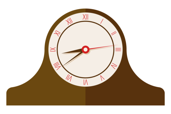 Decorative Clock. Vintage Wooden Mechani Graphics