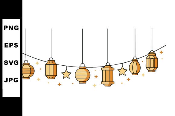 Decorative Hanging Lanterns Garland Graphics