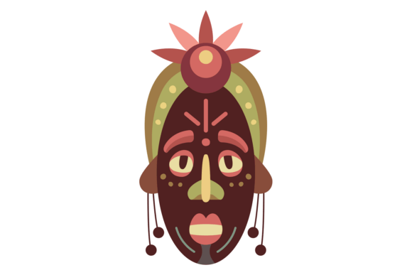 Decorative Ornament Mask in Traditional Graphics