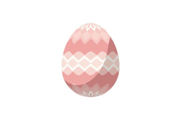 Decorative Pink Egg Design in Flat Style