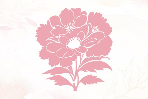 Decorative Pink Floral Wallpaper Design: Graphics & Illustrations