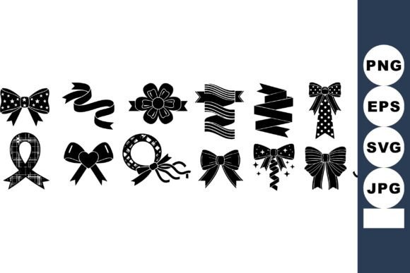 Decorative Ribbon Bows and Festive Bow K Graphics