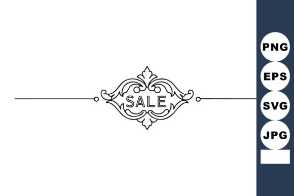 Decorative Sale Banner Frame with Orname: Graphics & Illustrations