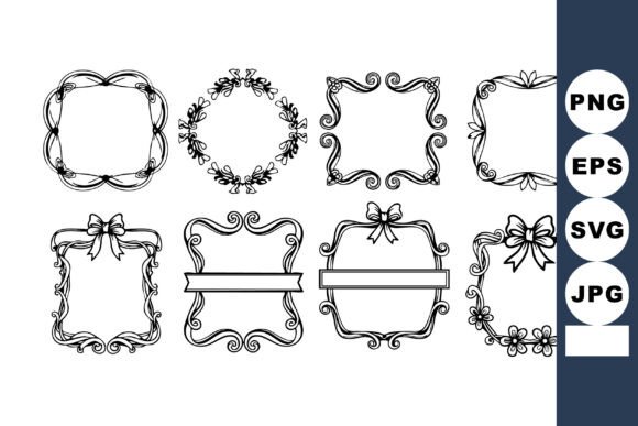 Decorative Vintage Style Frames with Flo Graphics