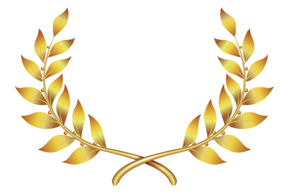 Golden Laurel Wreath Graphics & Illustrations