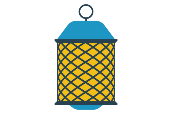 Islamic Lantern Color Icon: Graphics & Illustrations