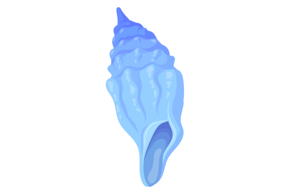 King Crown Shell Graphics: Blue Decorative Illustrations