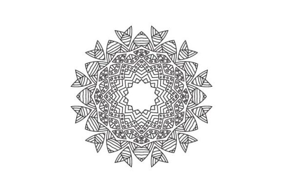 Mandala with Decorative Coloring Book Graphics