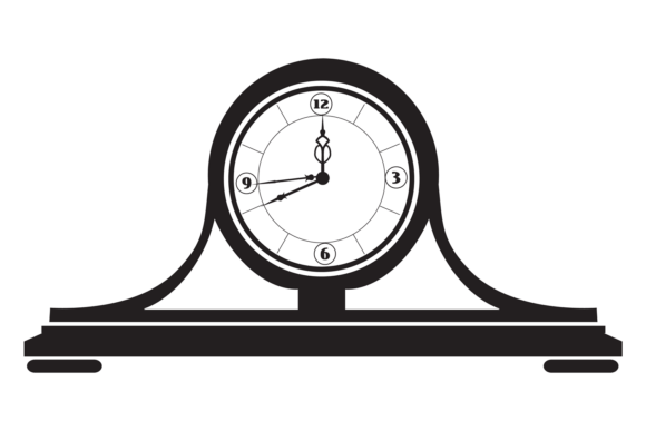 Old Wooden Clock Graphics: Retro Illustrations