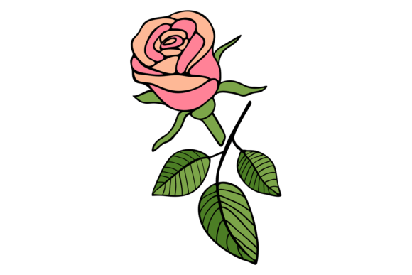 Rose Decorative Element. Rosebud Flower.