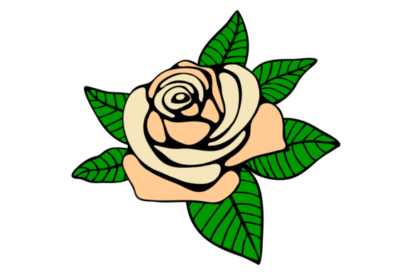 Vintage Rose Decorative Element. Garden Graphics