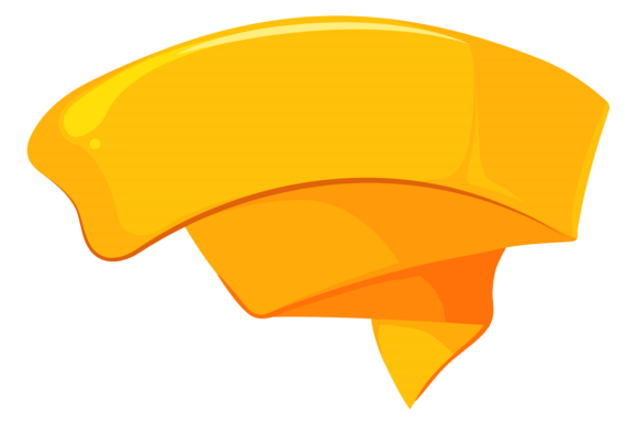 Yellow Cartoon Ribbon Banner Graphics for Crafters